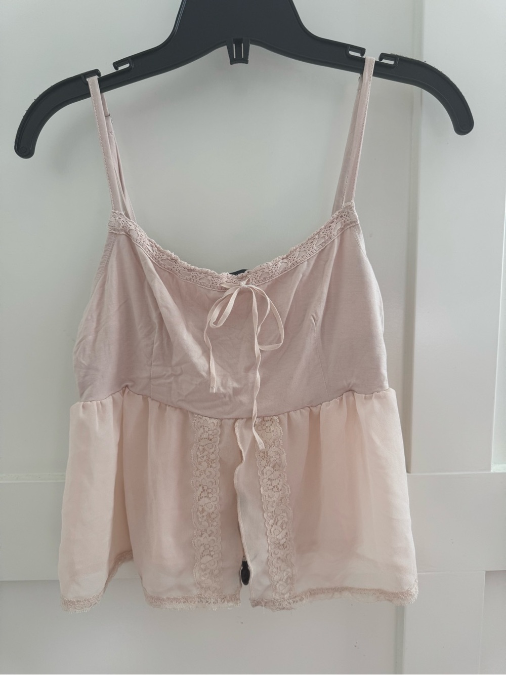 Brandy Melville Soft Pink Lace Trim Camisole Tank Top